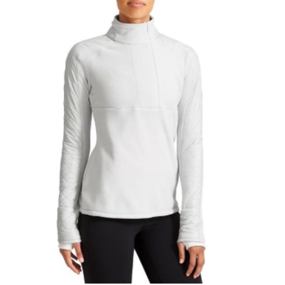 Athleta Vortex Polartec White Fleece Half Zip